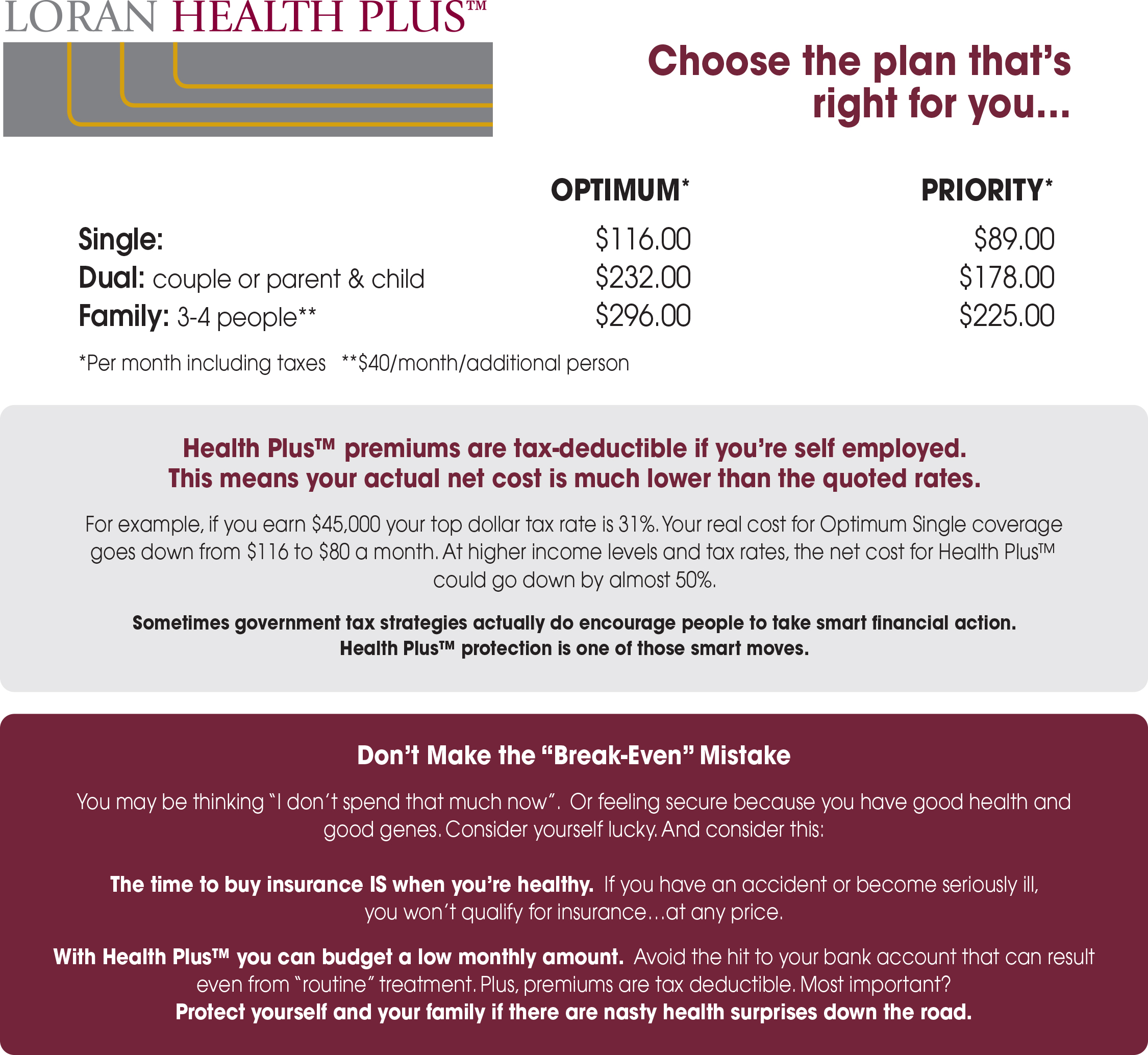 Health Plus Rates Loran Insurance Limited Health Plus Rates